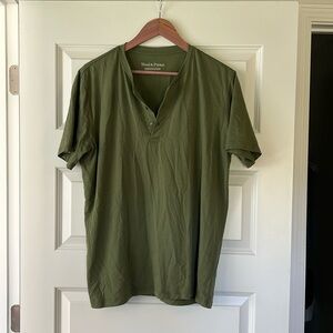 Green Merino Wool Henley